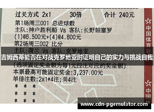 吉姆西蒂能否在对战克罗地亚时证明自己的实力与挑战自我